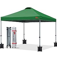 MASTERCANOPY Durable Pop-up Canopy Tent with Roller Bag (10x10, Forest Green)