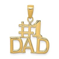 10k Gold Number 1 Dad Charm Pendant Necklace Measures 23x20mm Wide Jewelry Gifts for Women