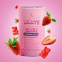 Biotin Hair Gummies for Stronger, Shinier Hair & Nails | with Zinc, Folic Acid, Fibre & Multivitamin | Strawberry Flavour | Sugar Free I Pack of 1-60 Gummies |