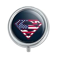 Superman USA American Flag Shield Logo Pill Case Trinket Gift Box