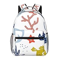 Under water world Printed Lightweight Backpack Travel Laptop Bag Gym Backpack Casual Daypack