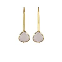 Gemstone Earring Gold Plated Dangle Earring Handmade Stylish Earring Hook Earring Faceted Stone Cut Earring Wholesale Jewelry.