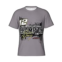 Ryan Blaney 12 Champion Men's T-Shirt Crewneck T-Shirt Tight Sport Short Sleeve Classic Printing Performance