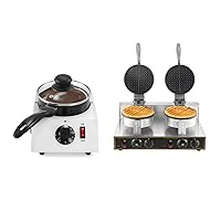 Dyna-Living 110V 2400W Commercial Waffle Maker & 40W Chocolate Melting Pot