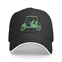 Flyjbs Unisex Baseballkappe mit Golfwagen-Silhouette, Golf-Liebhaberhut für Damen und Herren