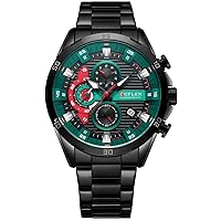 Curren Military Chronograph Fashion Trend Multifunction Quartz Watch Waterproof Leather Strap
