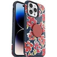 OtterBox + Pop Symmetry Series Slim Case for iPhone 14 PRO (ONLY) with PopSockets PopGrip - Non-Retail Packaging - Flower