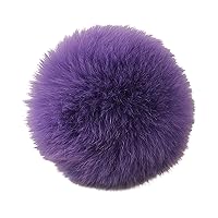 homeemoh 5.9 Inch Faux Fur Pom Pom Balls Fluffy Bobbles with Snap, Detachable Pompoms for DIY Hats Scarf Gloves,Purple