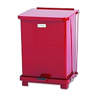 Rubbermaid Commercial Products Defenders Biohazard Step on Trash Can, 4-Gallon, Red, Square Steel, Good with Infectious Waste in Doctors Office/Hospital/Medical/Healthcare Facilities