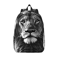 Canvas Backpack for Men Women Laptop Backpack African lion black and white Travel Rucksack Lightweight Canvas Daypack