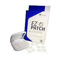 Clear Acne Patch - EZ Patch by EZ Cosmetics - 100% Hydrocolloid Spot Stickers for Covering Zits and Blemishes, Invisible - Overnight Treatment + Mirror Case Included (48 Count Bundle)