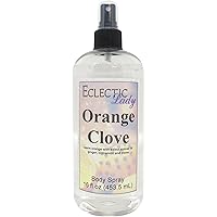Orange Clove Body Spray, 16 ounces, Body Mist for Women with Clean, Light & Gentle Fragrance, Long Lasting Perfume with Comforting Scent for Men & Women, Cologne with Soft, Subtle Aroma For Daily Use