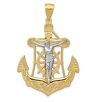 14k Gold Mariners Religious Faith Cross Pendant Necklace Jewelry for Women in Yellow Gold White Gold and Variety of Options