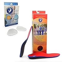 Pure Stride Professional Full Length Orthotics (1 Pair, Men's 11-11.5/Women's 13-13.5) and Gel Metatarsal Cushions (1 Pair) - Pain Relief for Feet