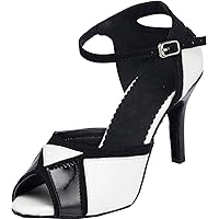 Womens Peep Toe Professional Salsa Dance Shoes Latin Heels Ballroom Pumps Jazz Sandals Tango Chacha Bachata Shoes Customized Heel