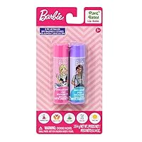Barbie 2 Lip Balm with Flavors Include Blue Blueberry and Pink Cotton Candy - Lip Balm on Card - 2 Shimmery Lip Balms