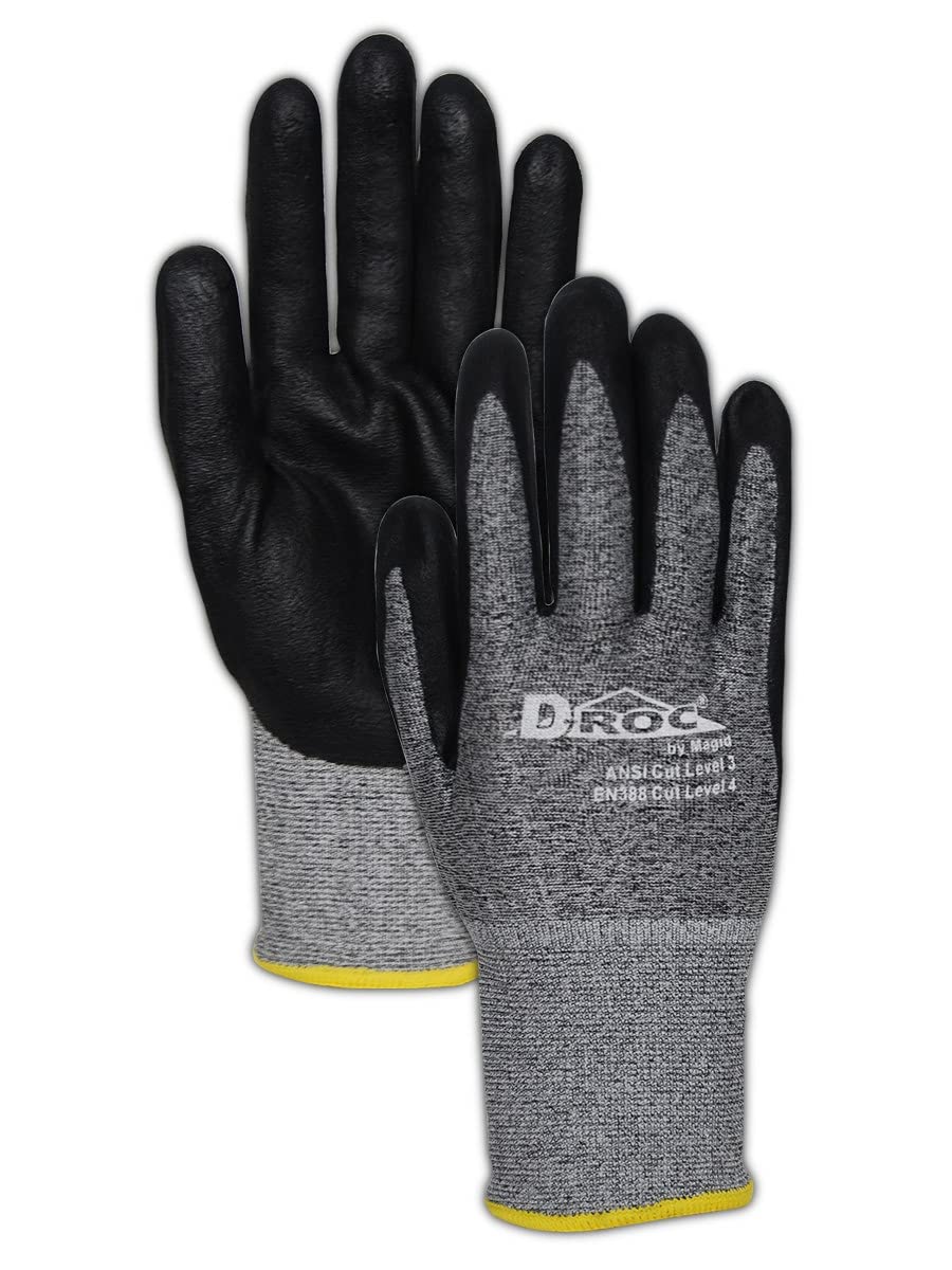 MAGID Liquid Absorbing Level A3 Cut Resistant Work Gloves, 12 PR, Foam Nitrile Coated, Size 6/XS, Reusable, 18-Gauge Hyperon Shell (GPD583)
