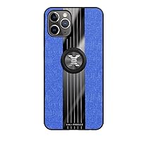 Smartphone Flip Cases Compatible With iPhone 11 Pro Case,with Magnetic 360°Kickstand Case,Multi-function Case Cloth Textue Shockproof TPU Protective Heavy Duty Case Flip Cases (Color : Blue)