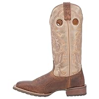 Laredo Mens Peete Embroidered Square Toe Casual Boots Mid Calf - Beige, Brown