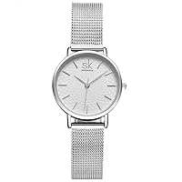 SHENGKE Simplicity Stylish Mesh Band Women Watch Elegant Mesh Band Women Watches Lady Casual Wristwatch