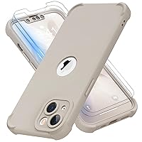 ORETECH for iPhone 13 Case, with [2 x Screen Protectors] [10 Ft Military Grade Drop Test] [Camera Protection], 360° Shockproof Slim Thin Phone Case for iPhone 13 Cover 6.1 inch - Stone