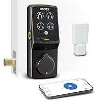 Secure Pro, Wi-Fi Smart Deadbolt, Keyless Entry Door Lock, PIN Genie® Keypad, 3D Biometric Fingerprint Sensor, Auto Lock - Venetian Bronze (PGD728WYVB) - Left Fingerprint Edition