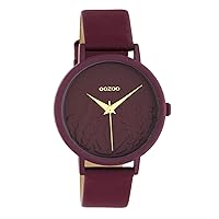 Oozoo Ladies Watch Summer Vibes with Leather Strap 36 mm Wine Red C10609