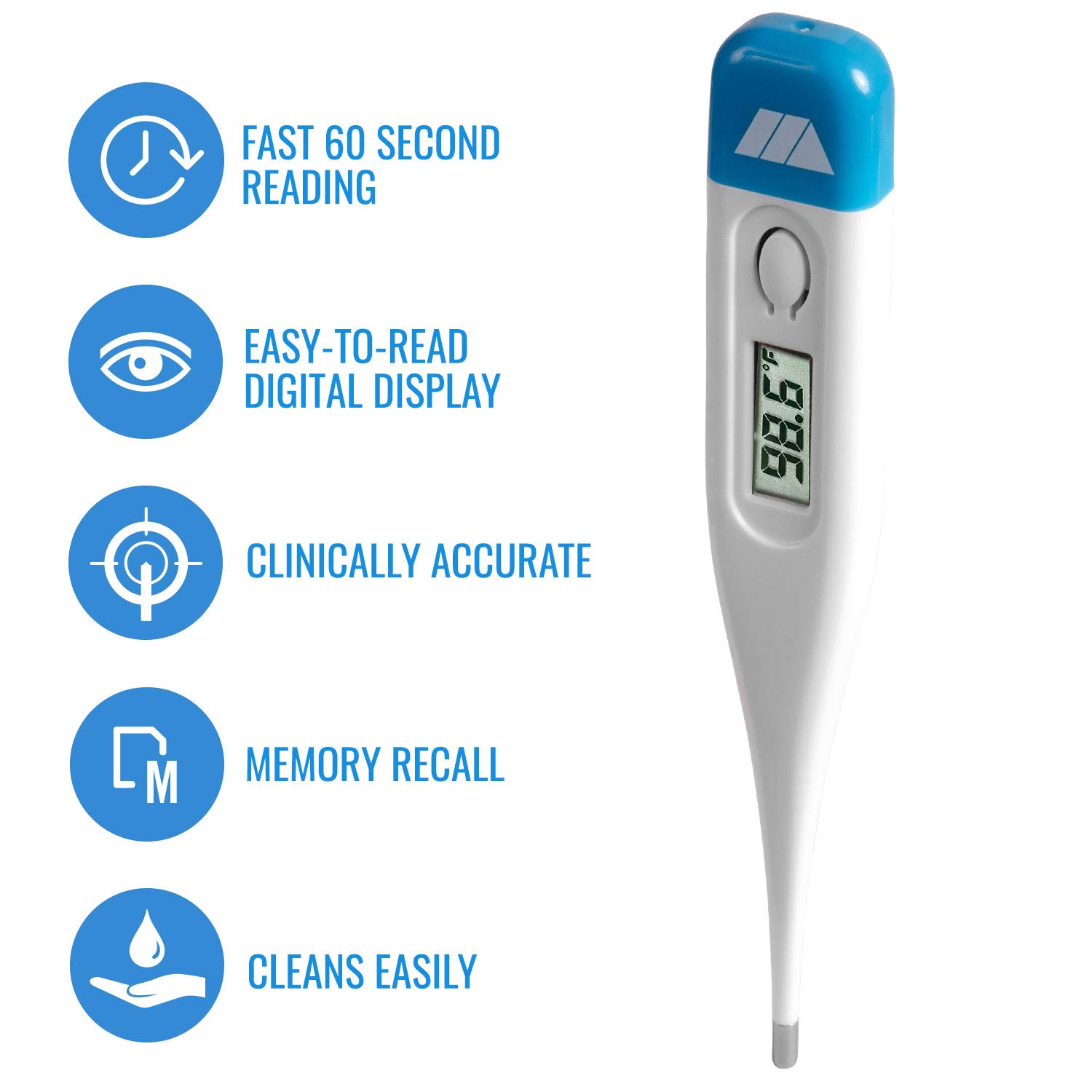 MABIS Digital Thermometer for Adults, Children and Babies, Oral Thermometer, FSA HSA Eligible Thermometer, Underarm Thermometer, Temperature Thermometer, 60 Seconds Readings (Pack of 144)