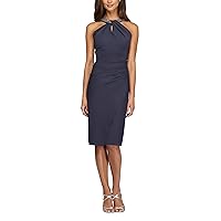 Alex Evenings Women's Short Sheath Slimming Stretch Halter Neck Dress