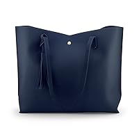 OCT17 Women Large Tote Bag - Tassels Faux Leather Shoulder Handbags, Fashion Ladies Purses Satchel Messenger Bags