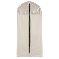 Household Essentials 3392-1 Cedarline Collection Hanging Garment Bag | Dress and Suit Protector | Natural Cotton Canvas,Off-White