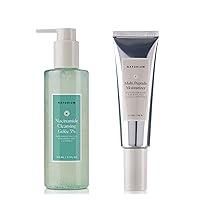 Naturium Cleanse & Hydrate Duo, Niacinamide Cleansing Gelee 3% & Multi-Peptide Moisturizer, Daily Face Wash Routine