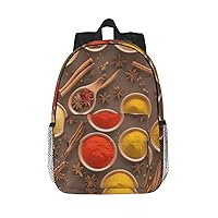 Seasoning Printed Pattern Backpack Lightweight Casual Backpack Double Shoulder Bag Travel Daypack With Laptop Compartmen
