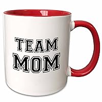 3dRose Team Mom - black and white retro sporty or college sports font - gifts... - Mugs (mug_151264_5)