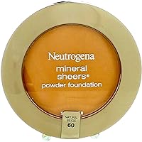Neutrogena Mineral Sheers Compact Powder Foundation, Lightweight & Oil-Free Mineral Foundation, Fragrance-Free, Natural Beige 60,.34 oz(Pack of 2)