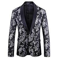 Men Jacquard Blazers Embroidered Suit Dress Autumn and Winter Large Size Costume