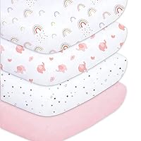 Crib Sheets for Baby Girls 4 Pack, 28