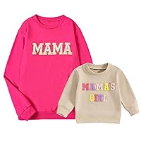 Mommy and Me Matching Outfits Family Costume Cute Letter Sweatshirt Shirt Long Sleeve Pullover Sweater Tops