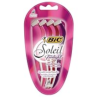 BIC Soleil Smooth Scented Women's Disposable Razor, Triple Blade, Moisture Strip for a Smooth Shave, 4 Count - Pack of 2