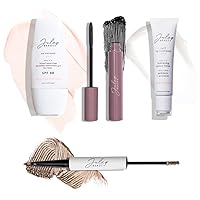 Julep Brow 101-2-in-1 Eyebrow Pencil and Tinted Brow Gel, Julep No Excuses SPF 40 Clear Facial Sunscreen, Length Matters Buildable Lengthening Lash Mascara Black, 24/7 Lip Treatment All Clear