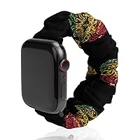 Rasta Lion Watch Band Soft Scrunchie Watch Strap Sport Strap Compatible with