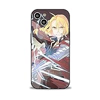 Fullmetal Comics Alchemist 037 Case for iPhone 15 Plus Case,Japanese Manga Print Pattern Phone Cases,Silicone Ultra Slim Shockproof Protective Cover for iPhone 15 Plus Black