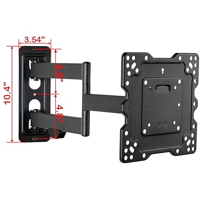 VideoSecu ML531BE2 TV Wall Mount kit with Free Magnetic Stud Finder and HDMI Cable for Most 26-55 TV and New LED UHD TV up to 60 inch 400x400 Full Motion with 20 inch Articulating Arm WT8