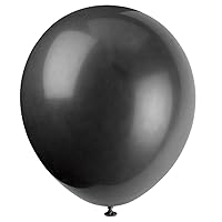 Jet Black Latex Balloons, 12