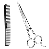 Hair Scissors Haircut Shears for Hair Cutting, Fcysy Hair Trimming Scissors Beard Scissors Tijeras para Cortar Cabello, Hair Stylist Scissors with Comb Set Kit Peluqueria Profesional for Men Women