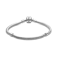 PANDORA Jewelry Iconic Moments Snake Chain Charm Sterling Silver Bracelet, 7.1