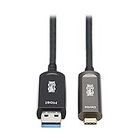 Tripp Lite Long Distance USB-A to USB-C Cable, 33 Feet / 10 Meters, 10 Gbps Data, Does Not Charge, Fiber Active Cable, Backward Compatible USB 3.2 Gen 2, Male-to-Male, 3-Year Warranty (U428F-10M-D321)
