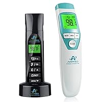 Amplim Premium Bundle Color-Coded Touchless Infrared Digital Forehead Thermometer