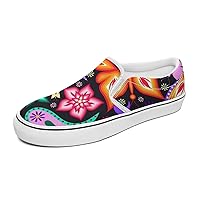 Florals and Bird Women's and Man's Slip on Canvas Non Slip Shoes for Women Skate Sneakers (Slip-On)