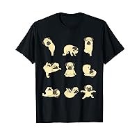 Funny Pug Yoga Positions T-Shirt